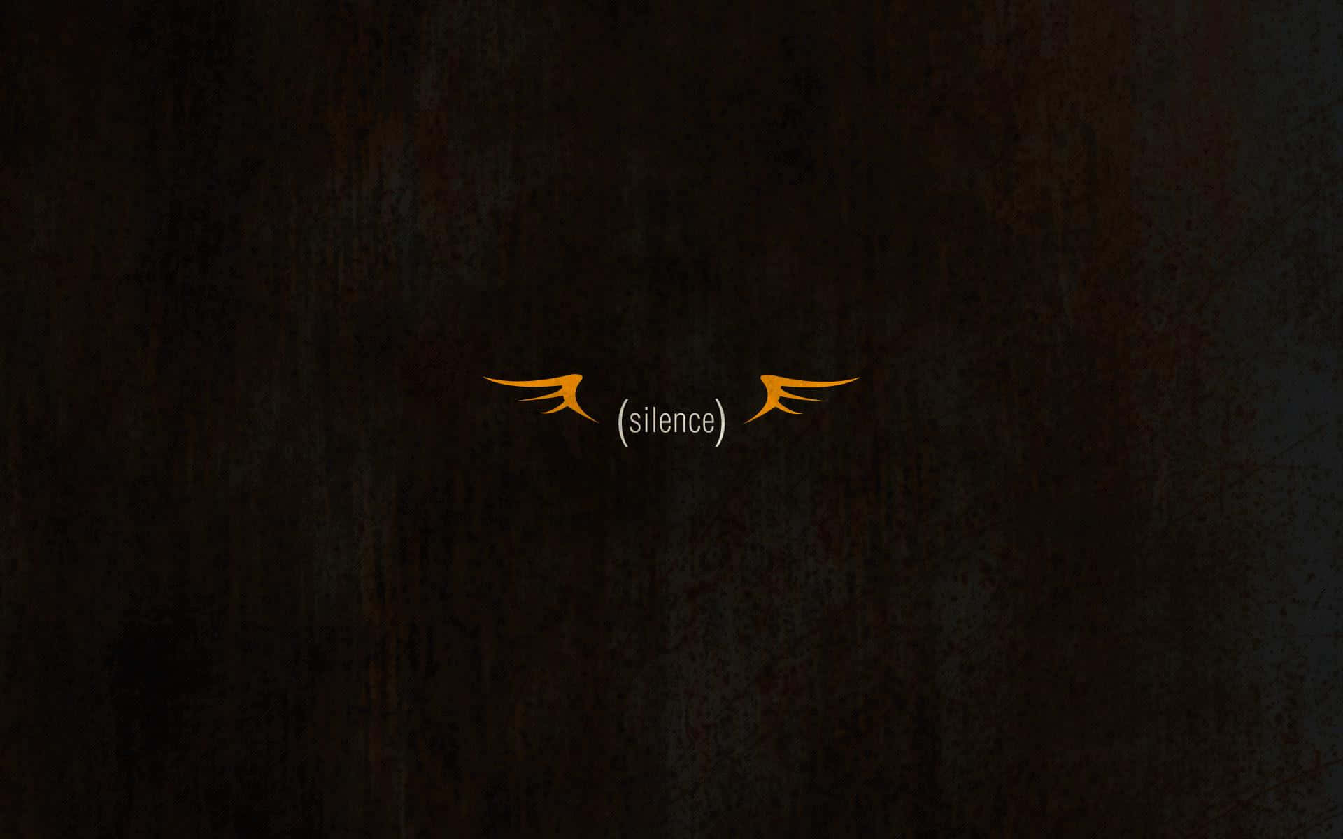 Mute, glowing orange wing-like symbols, silence, Full HD Desktop Wallpaper