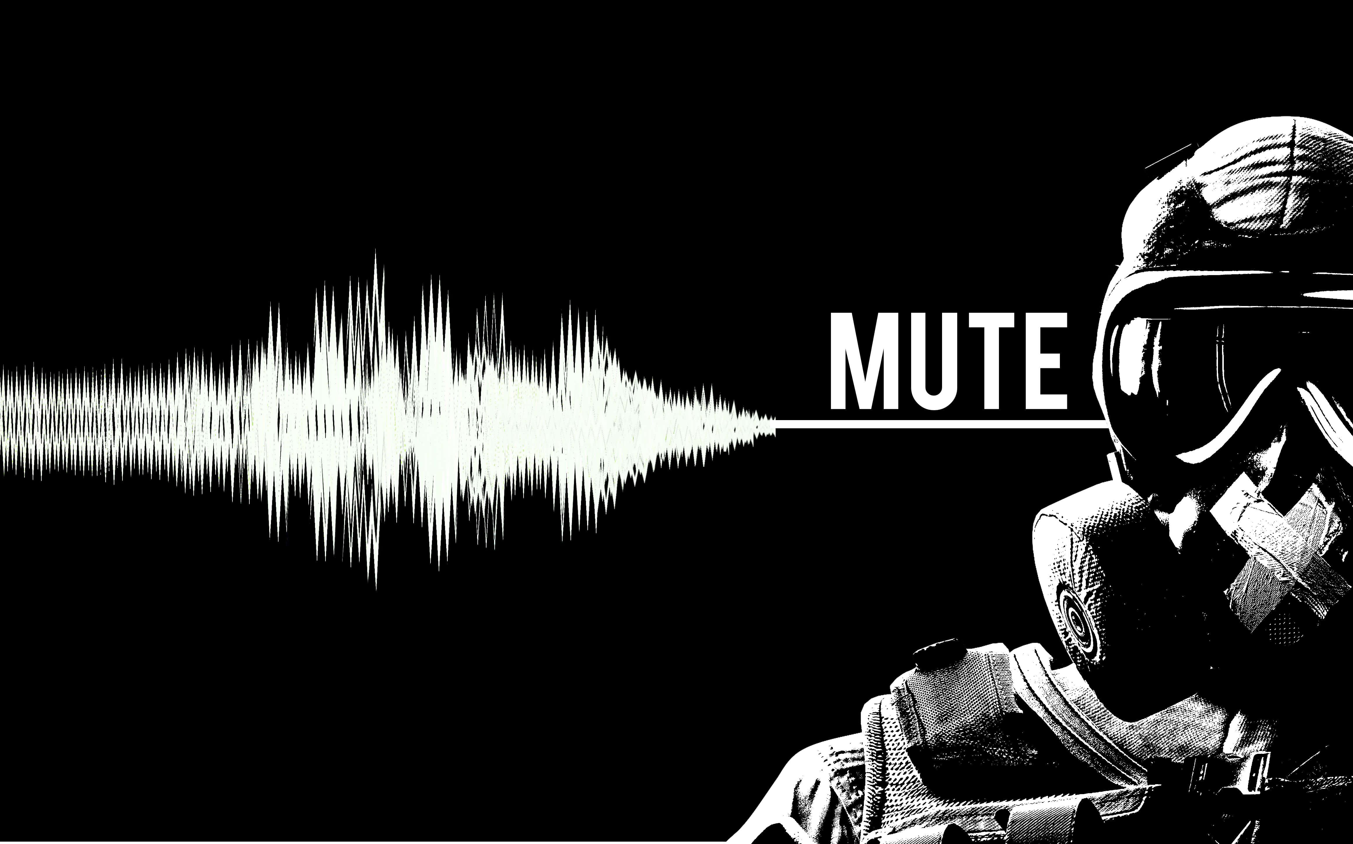 Mute, minimalist poster, black and white, 4K Desktop Wallpaper