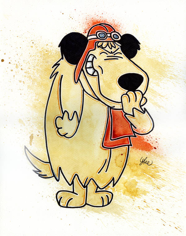 Muttley, cartoon dog, red aviator helmet, SD Phone Wallpaper
