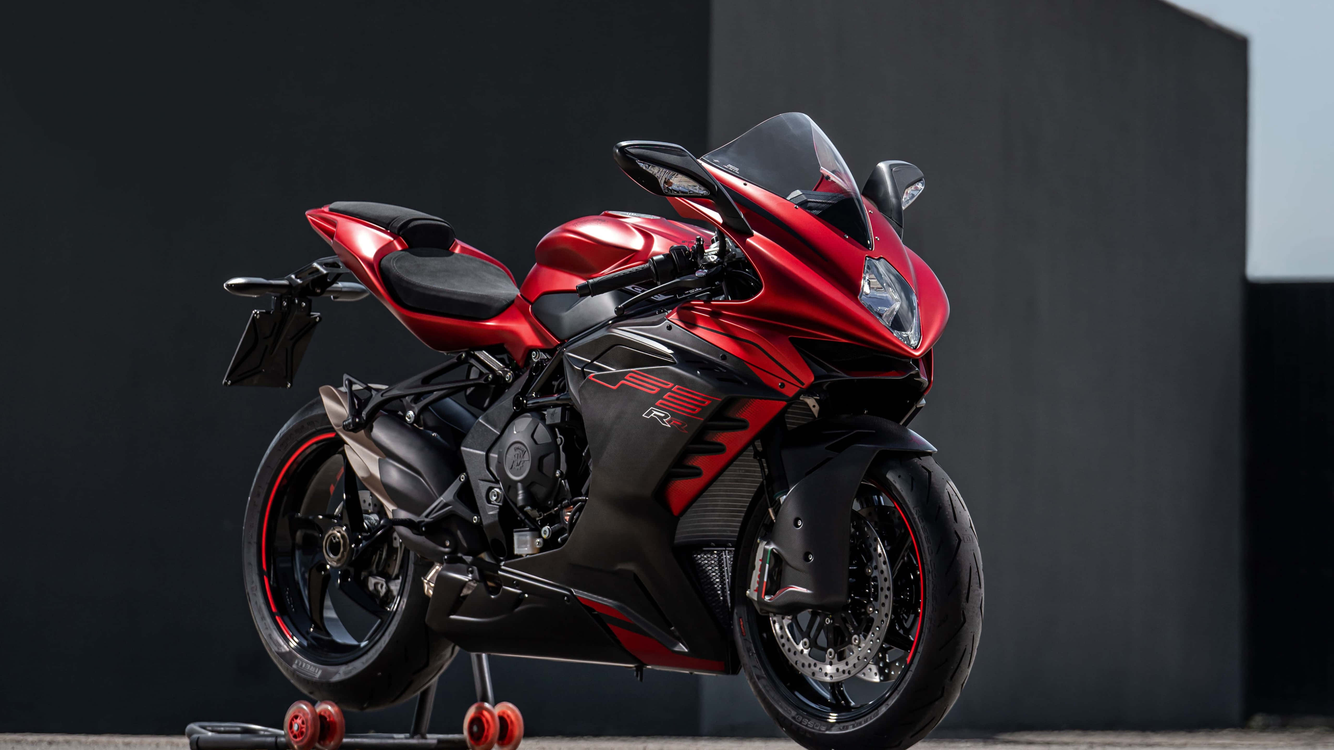 Mv Agusta, red and black sport motorcycle, red wheels, 5K Desktop Wallpaper