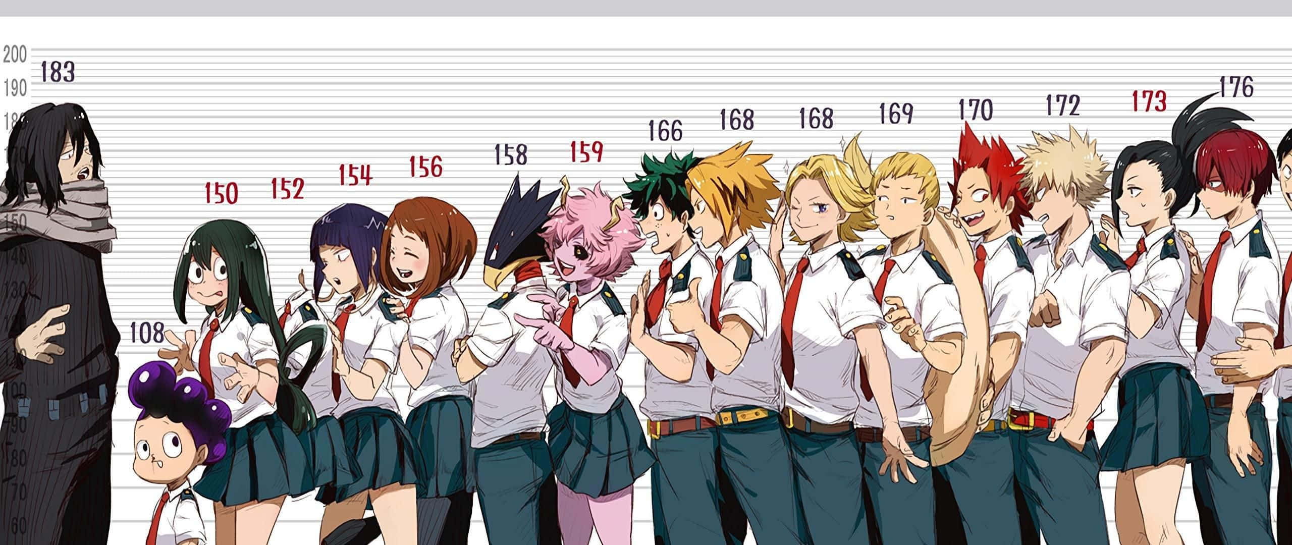 My Hero Academia, anime characters, school uniforms, 2K Desktop Wallpaper