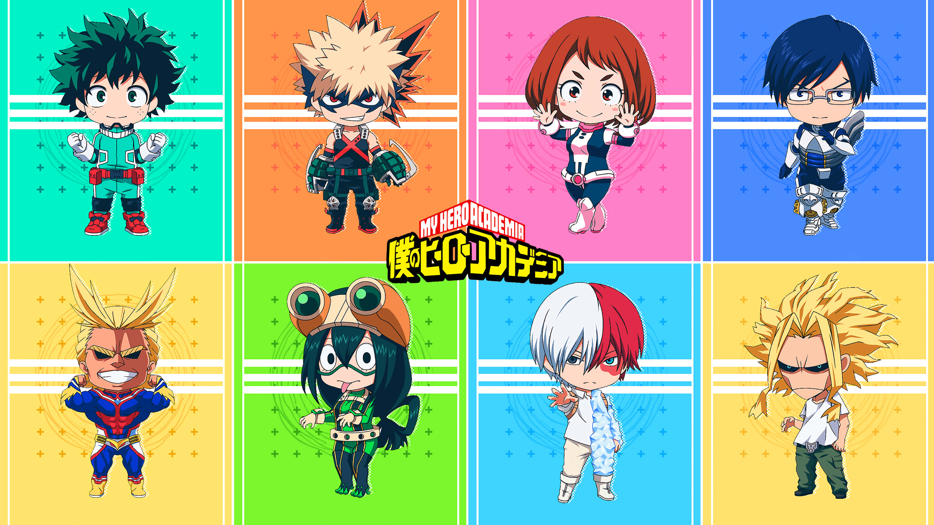 My Hero Academia, chibi characters, iPad, 4K Desktop Wallpaper