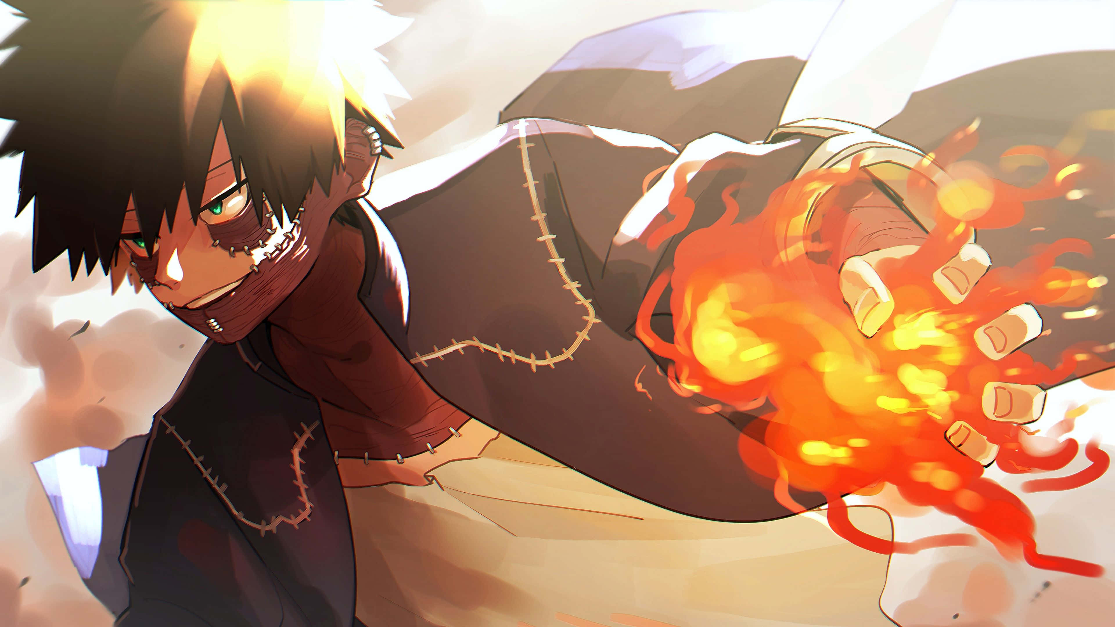 My Hero Academia Anime, flame, spiky hair, 4K Desktop Wallpaper