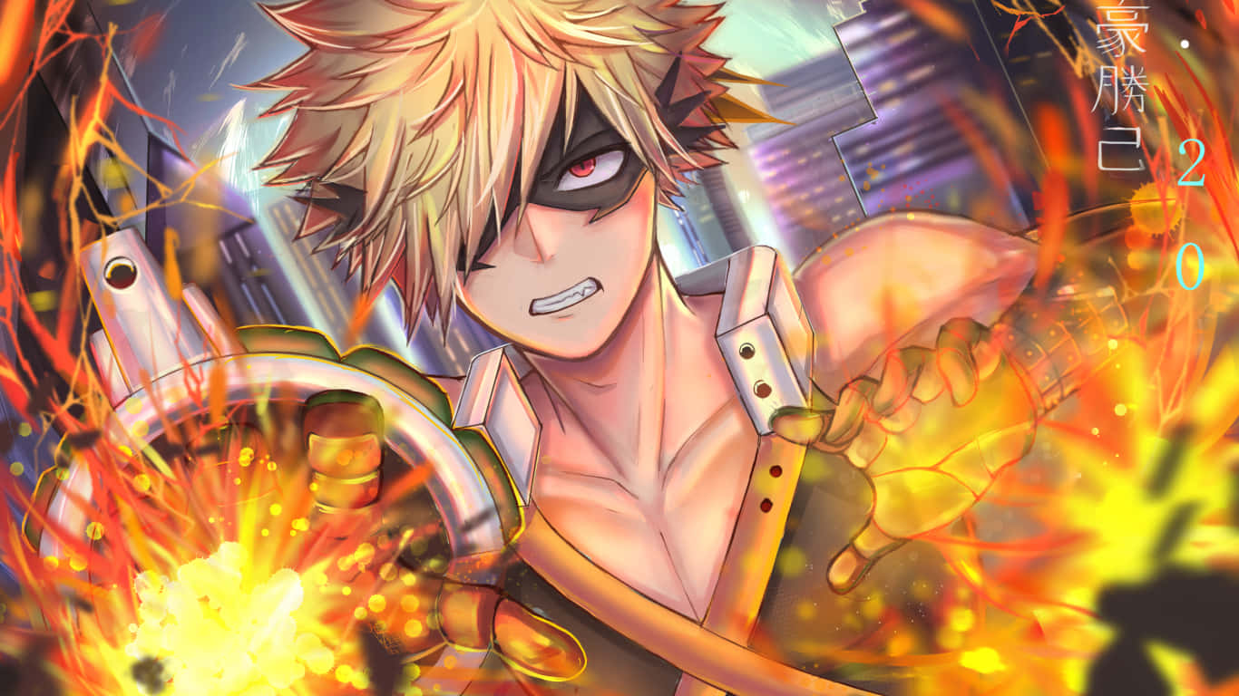 My Hero Academia, Bakugo, spiky blonde hair, HD Desktop Wallpaper