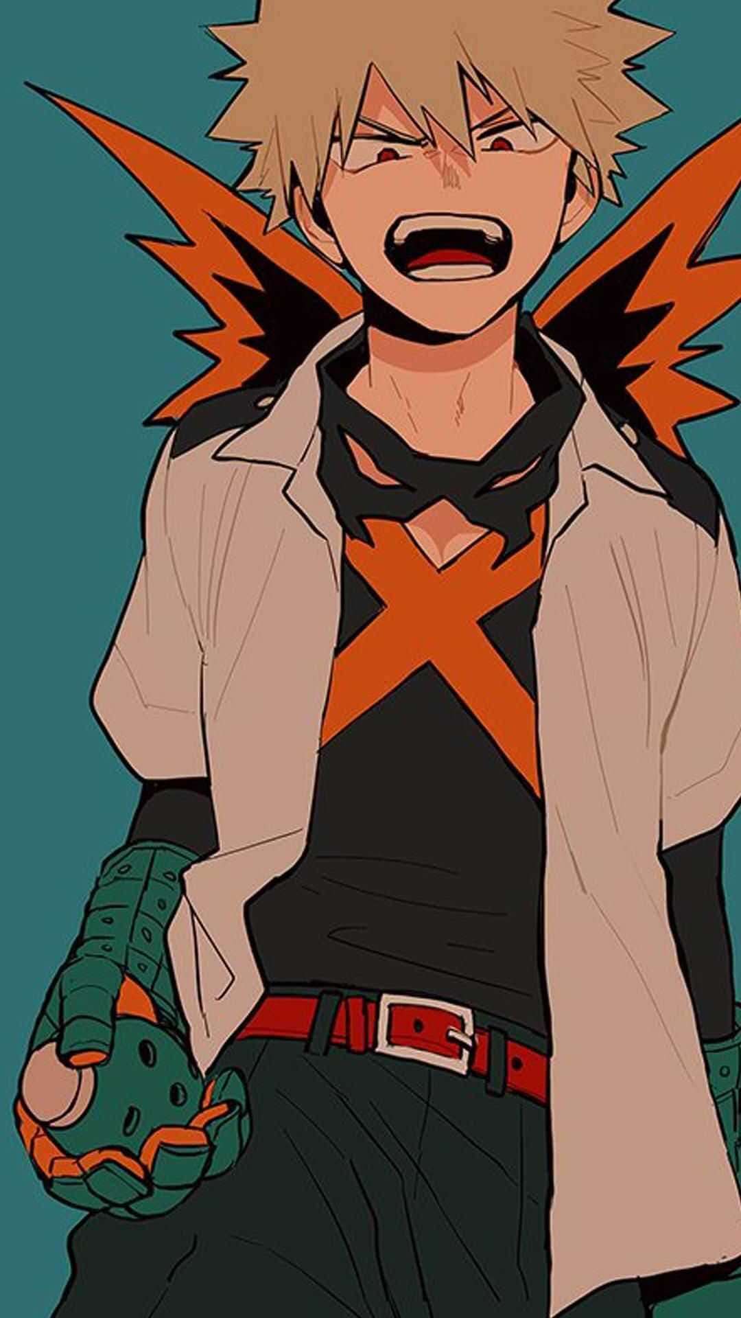 My Hero Academia Bakugo, Bakugo, spiky blonde hair, Full HD Phone Wallpaper