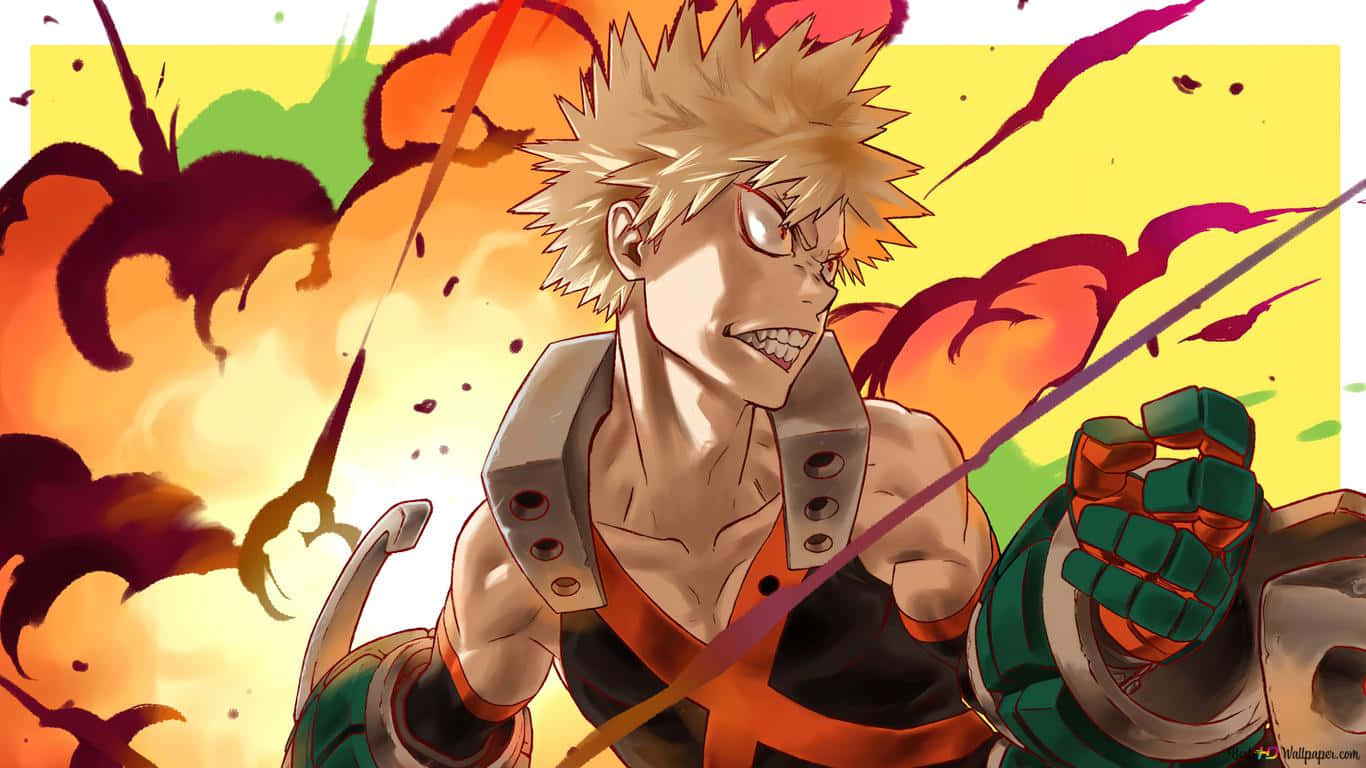 My Hero Academia, Bakugo, spiky blonde hair, HD Desktop Wallpaper