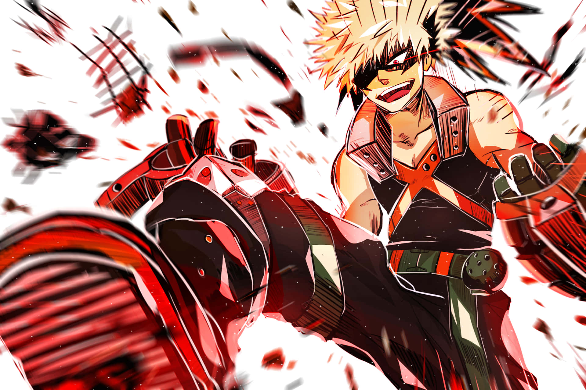 My Hero Academia, Bakugo, spiky blonde hair, Full HD Desktop Wallpaper