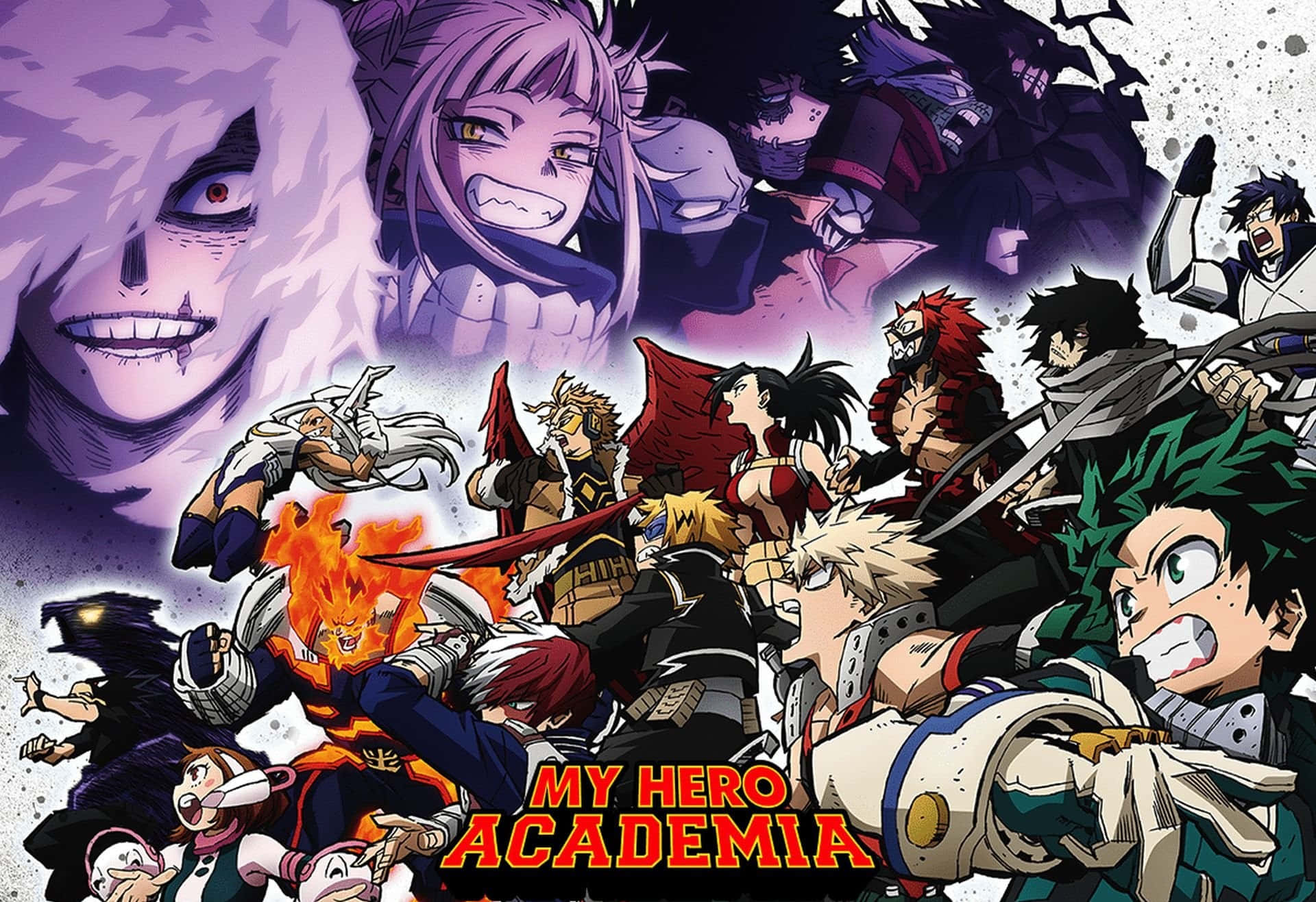 My Hero Academia, epic showdown, dynamic anime characters, Full HD Desktop Wallpaper