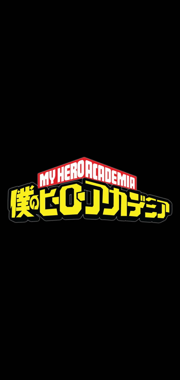 My Hero Academia Logo, black background, yellow, HD Phone Wallpaper