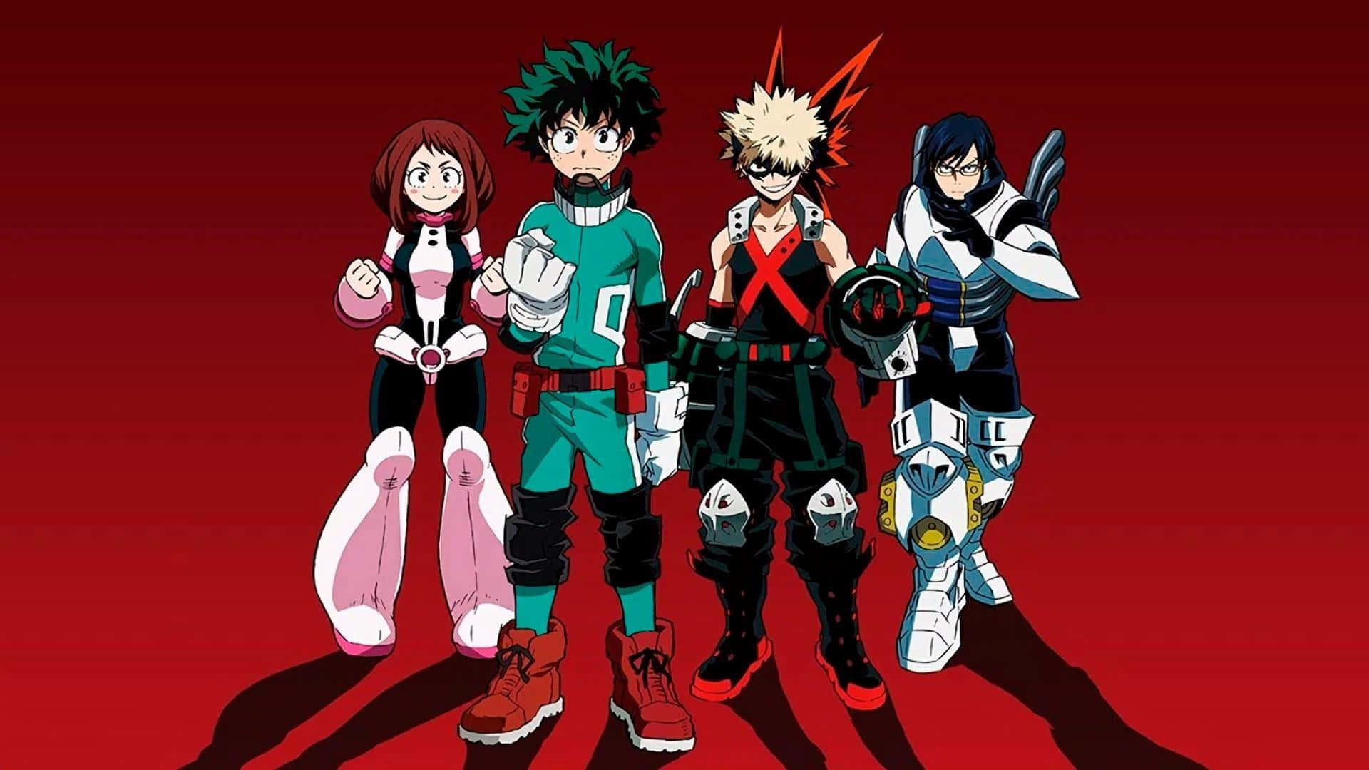 My Hero Academia, anime heroes, dynamic poses, Full HD Desktop Wallpaper