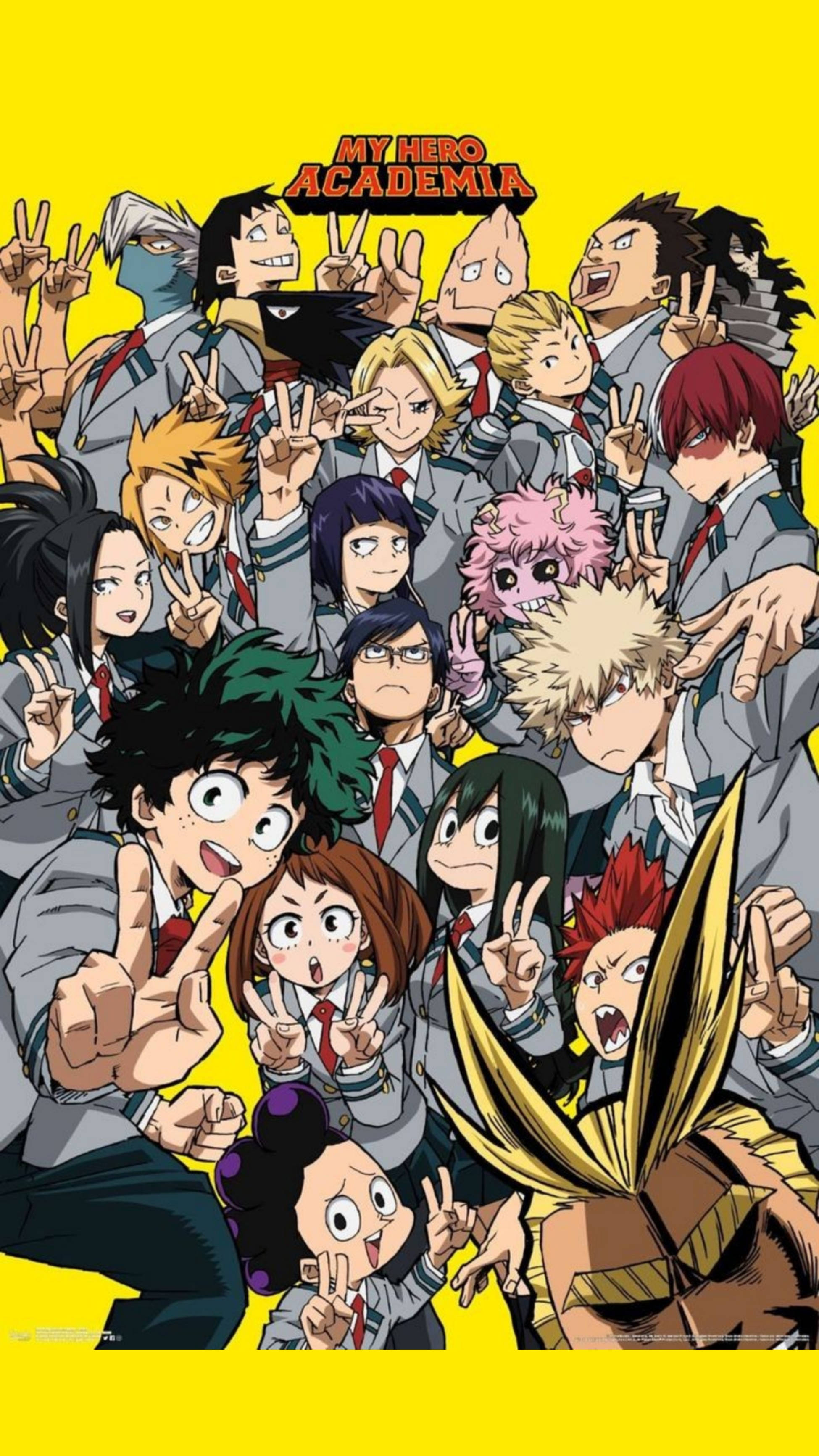 My Hero Academia, group poster, grey uniforms, 2K Phone Wallpaper