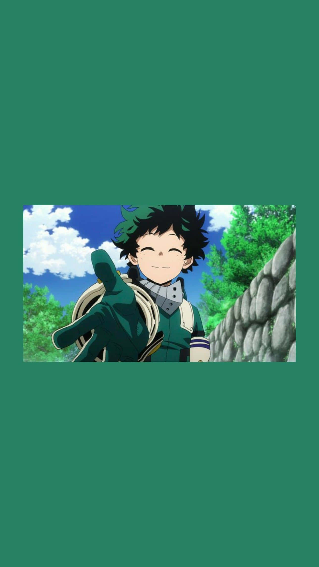 My Hero Academia, green hair, gloves, Full HD Phone Wallpaper