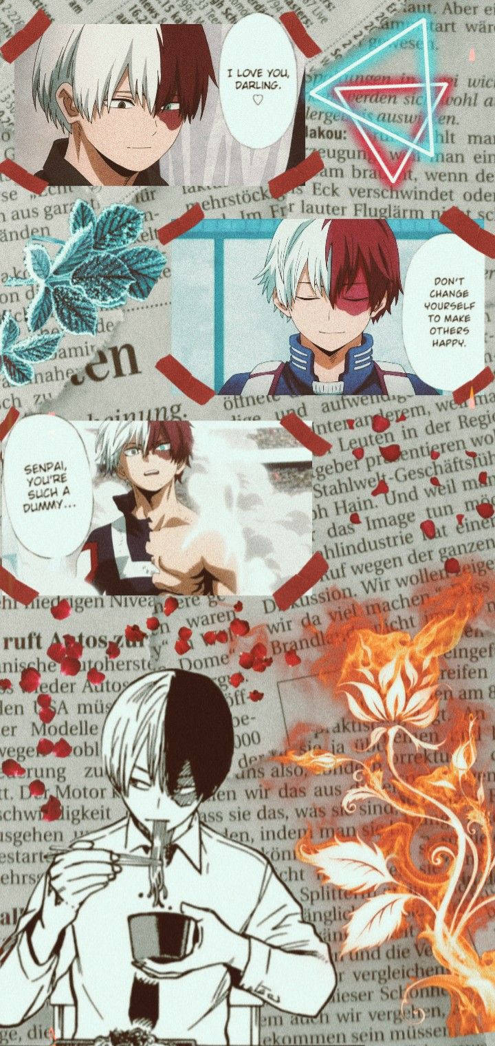 Todoroki, My Hero Academia, half-black half-white hair, HD Phone Wallpaper