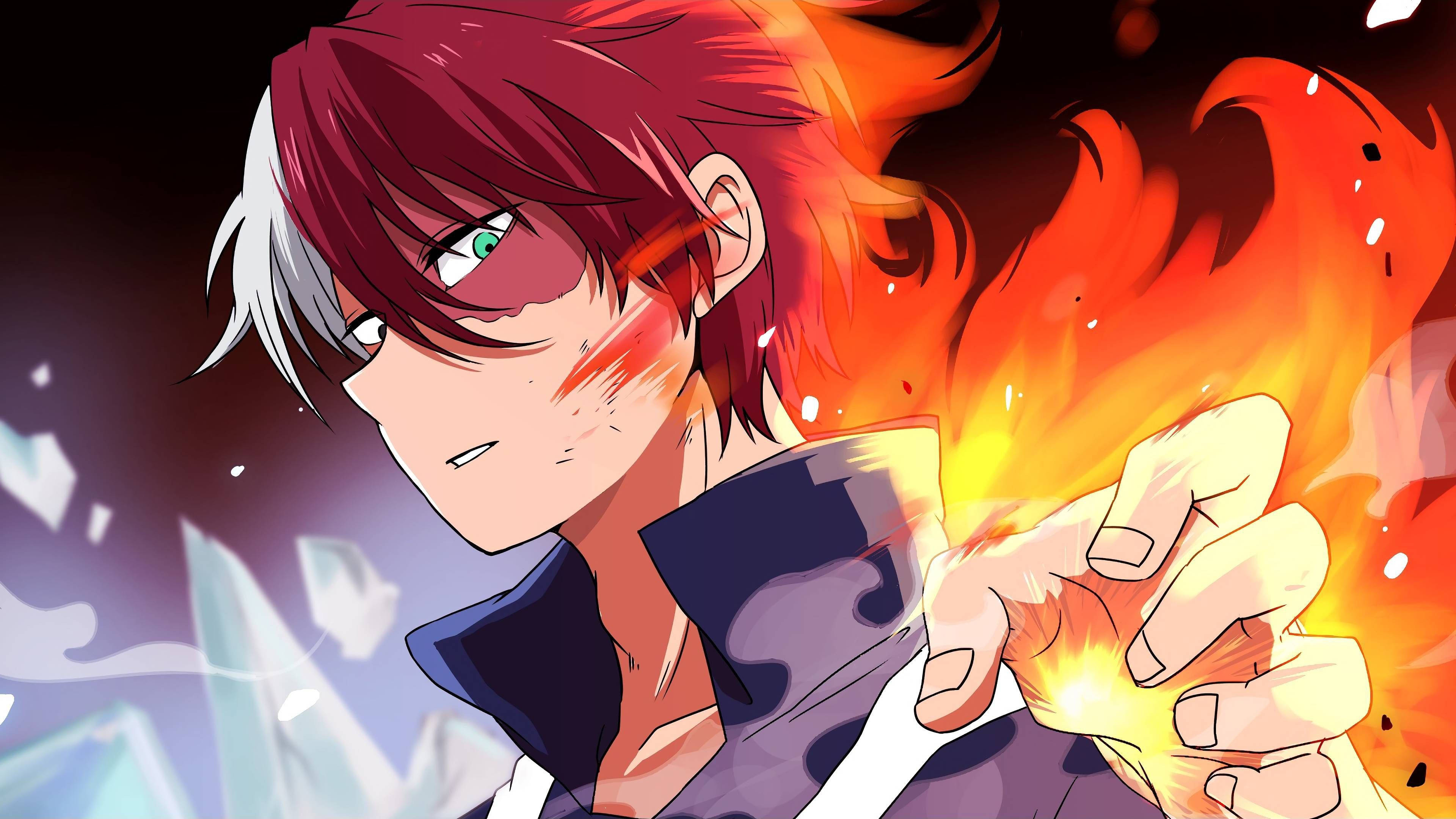 My Hero Academia, Todoroki, fiery-haired anime boy, 4K Desktop Wallpaper