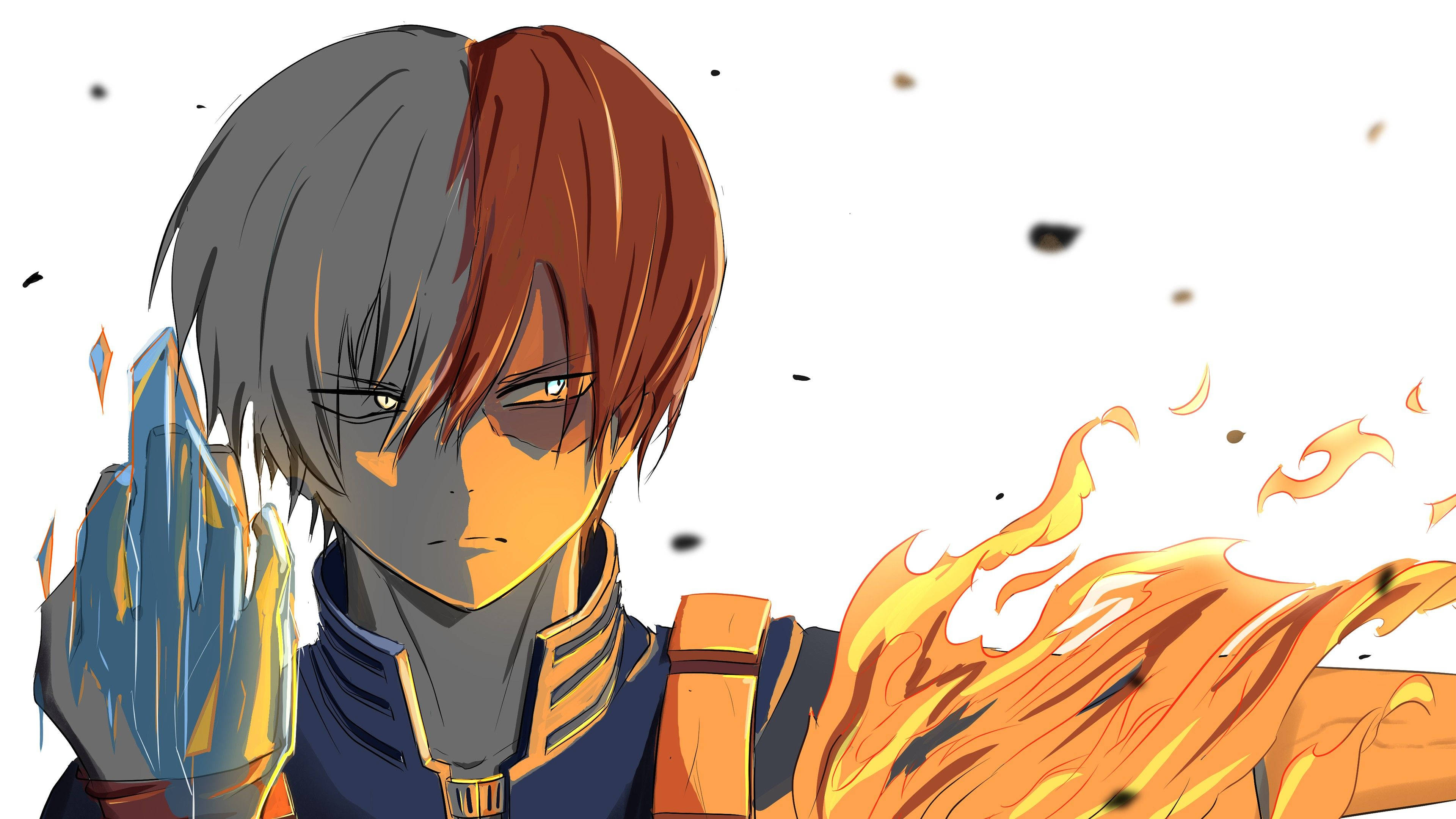 My Hero Academia, Todoroki, half gray half red hair, 4K Desktop Wallpaper