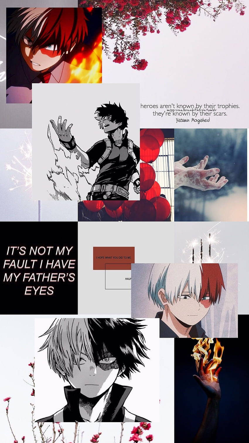 Todoroki, My Hero Academia, red hair, HD Phone Wallpaper