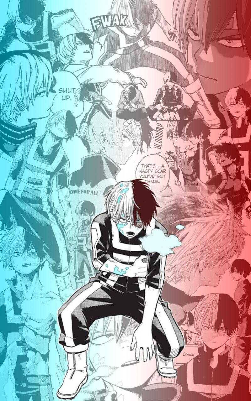 My Hero Academia, Todoroki, blue red aesthetic, HD Phone Wallpaper