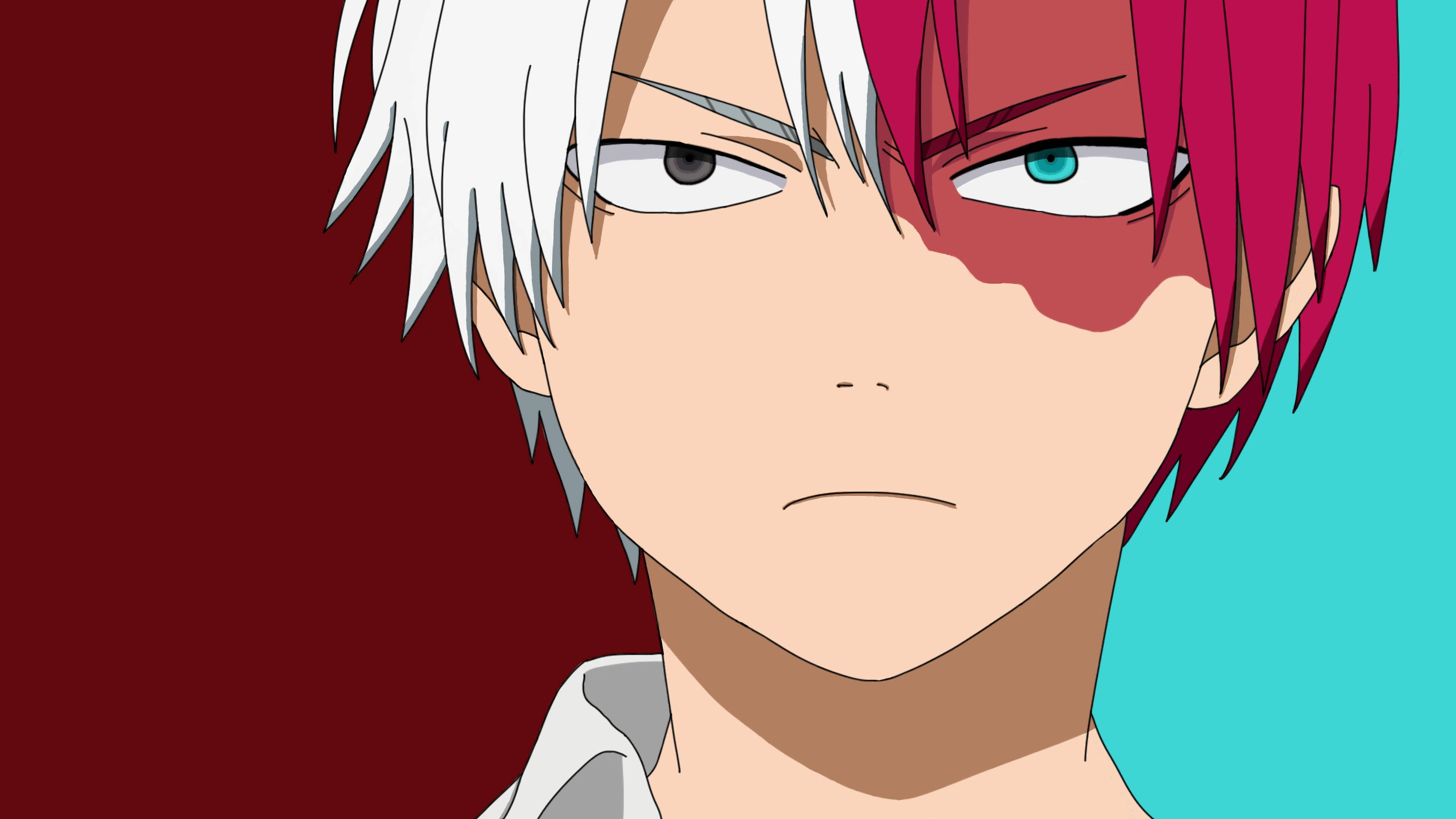 My Hero Academia, Todoroki, half red blue, 4K Desktop Wallpaper