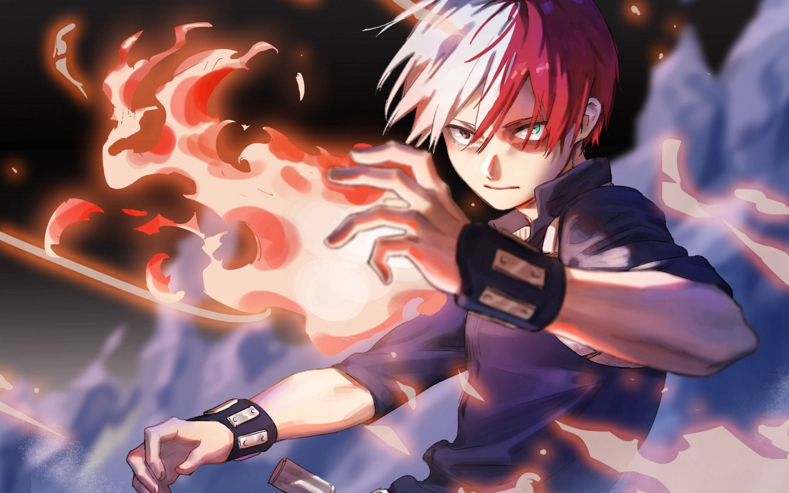 My Hero Academia, Todoroki, fire hands, 2K Desktop Wallpaper