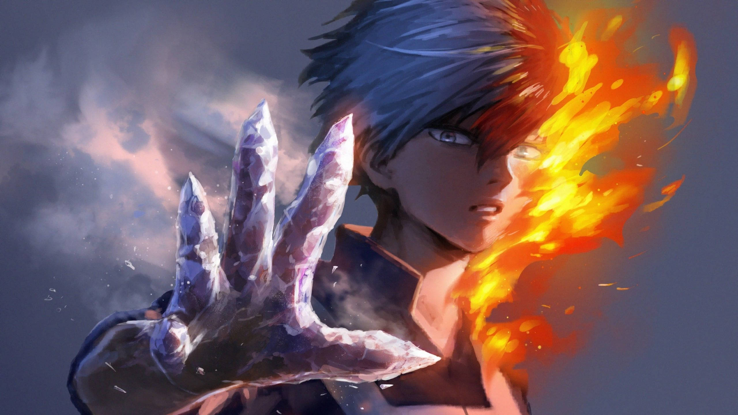 My Hero Academia, Todoroki, half-blue hair, 2K Desktop Wallpaper