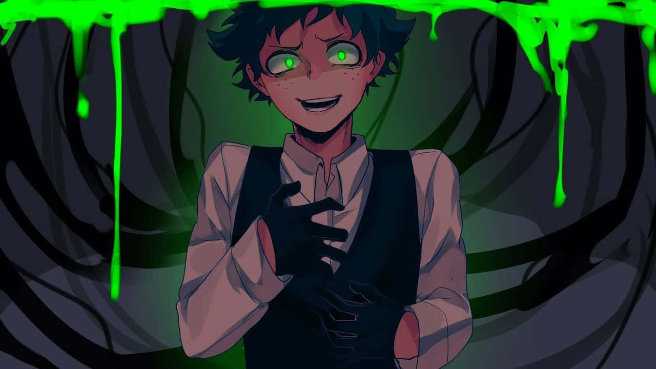 My Hero Academia Villain, glowing green eyes, dripping green slime, HD Desktop Wallpaper