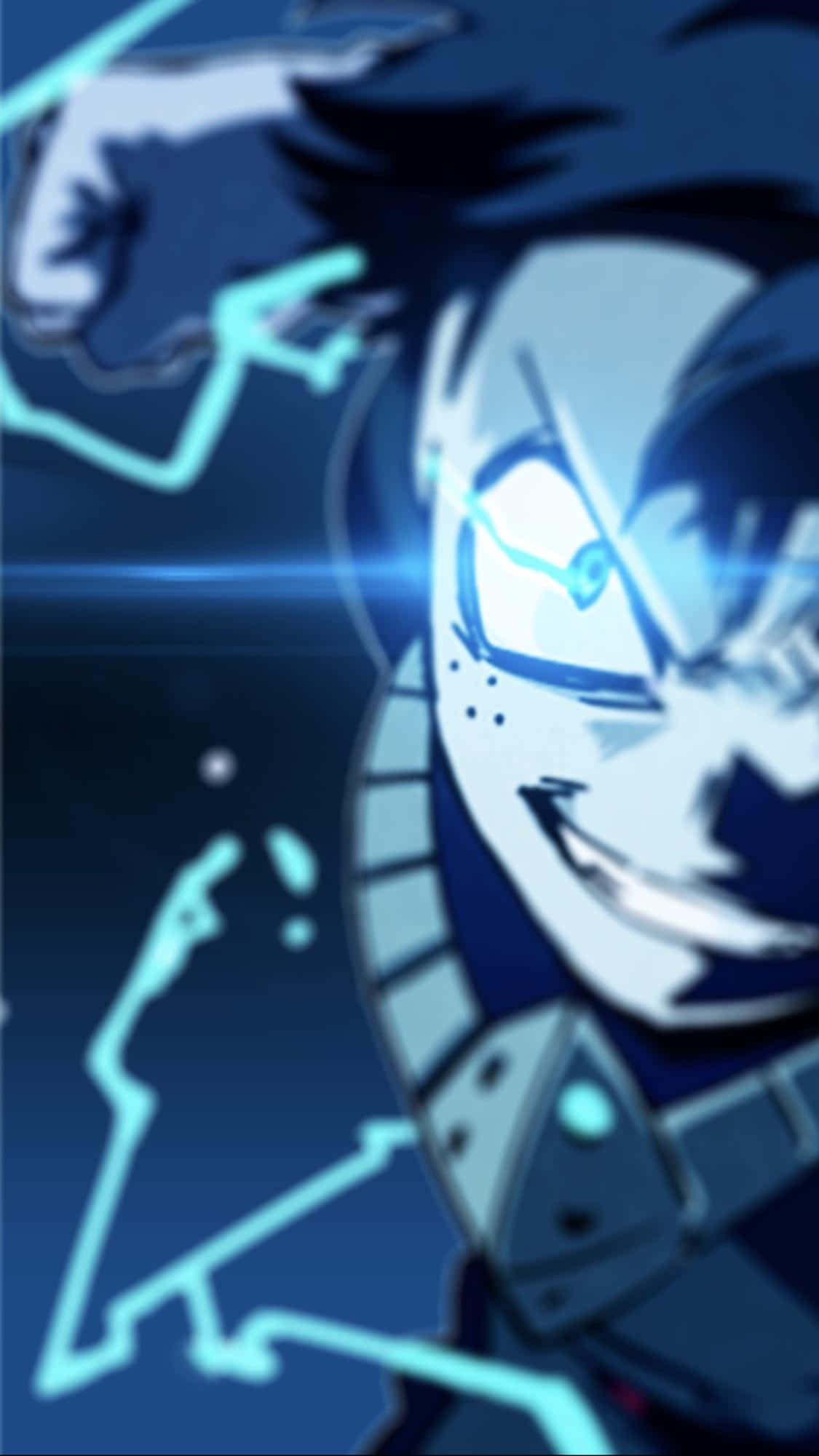My Hero Academia Villain, glowing blue eyes, energy lines, Full HD Phone Wallpaper