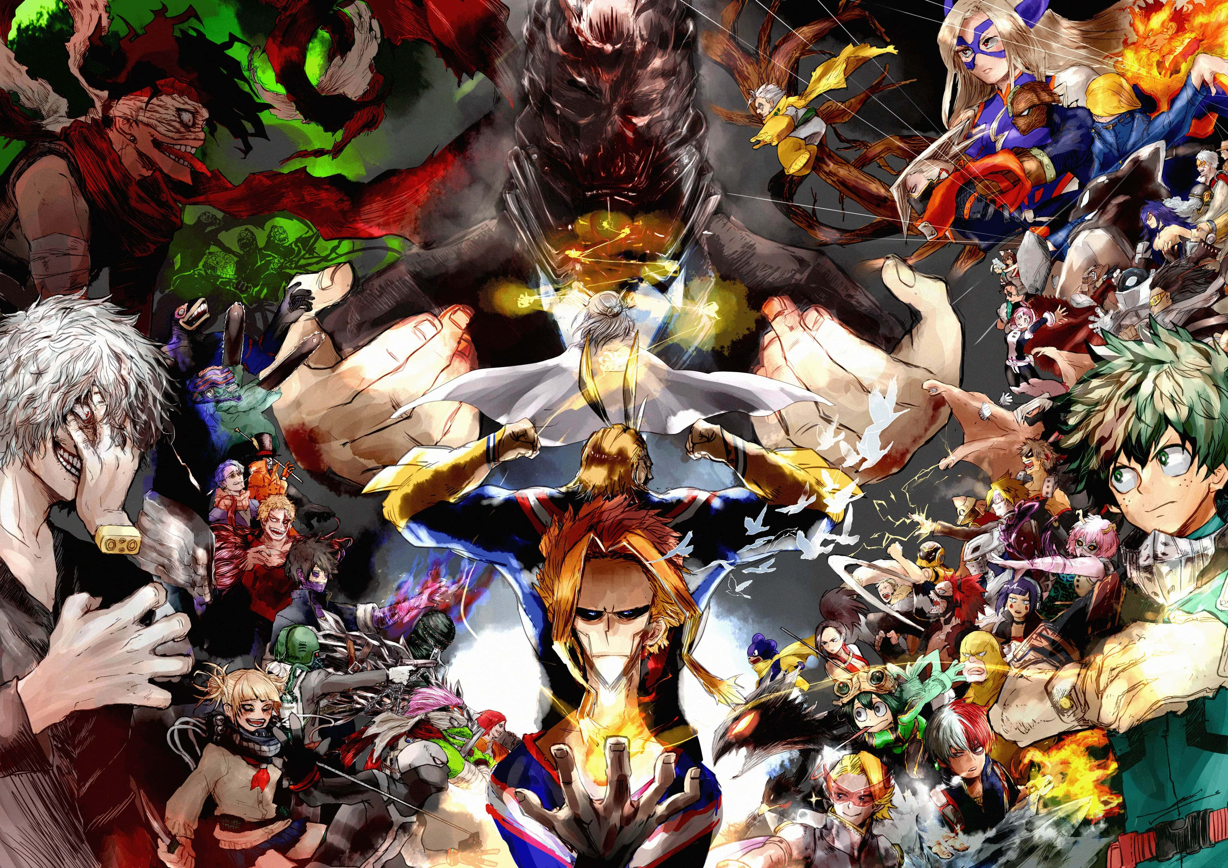 My Hero Academia, villain, fiery explosions, 4K Desktop Wallpaper