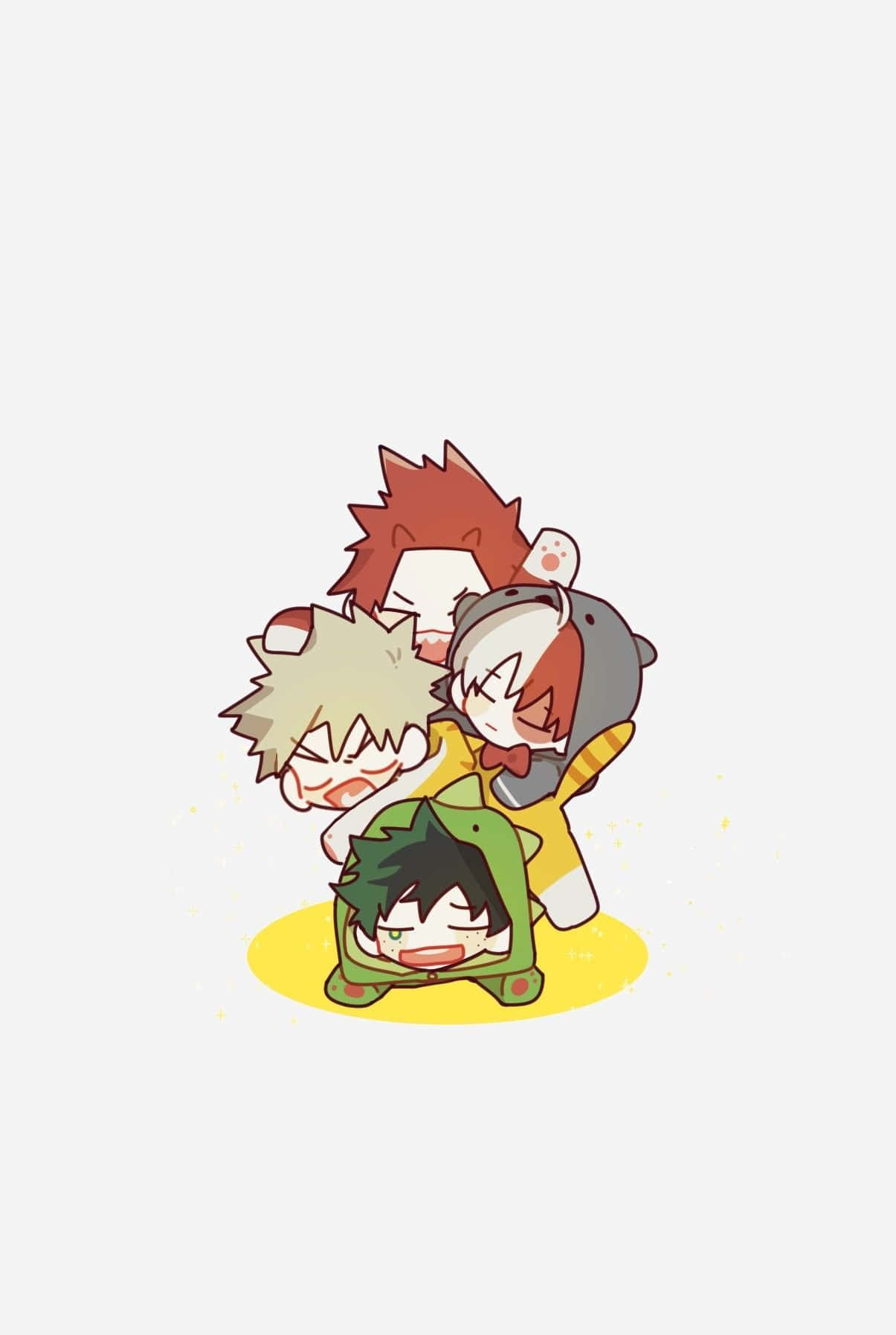 My Hero Academia, chibi anime characters, animal hoodies, HD Phone Wallpaper
