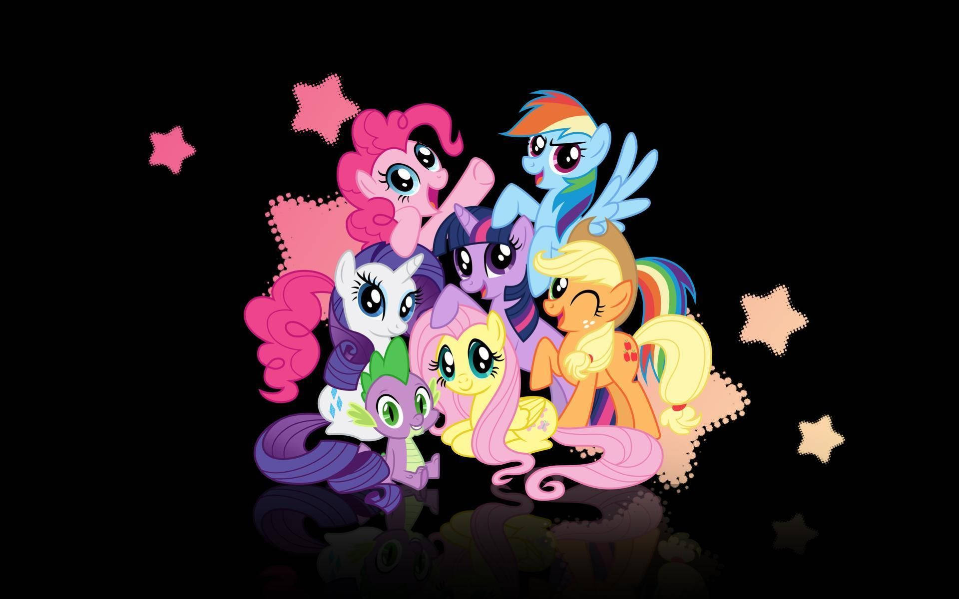 My Little Pony, rainbow manes, rainbow tails, Full HD Desktop Wallpaper