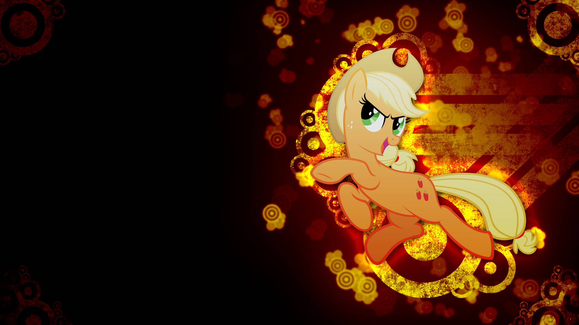 My Little Pony, orange aesthetic, golden-haired pony, Full HD Desktop Wallpaper