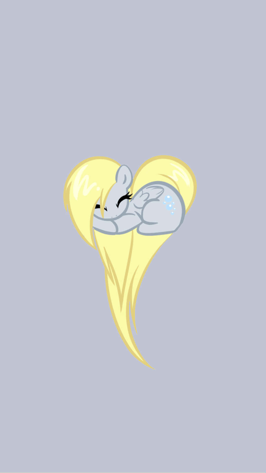 My Little Pony, gray cartoon pony, heart-shaped yellow mane, Full HD Phone Wallpaper