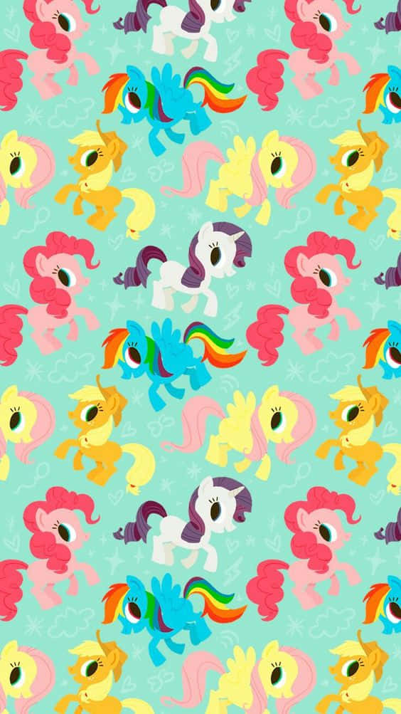 My Little Pony, mint green, rainbow manes, SD Phone Wallpaper
