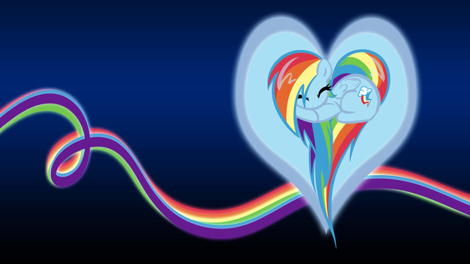 My Little Pony, Rainbow Heart, rainbow-maned ponies, Full HD Desktop Wallpaper