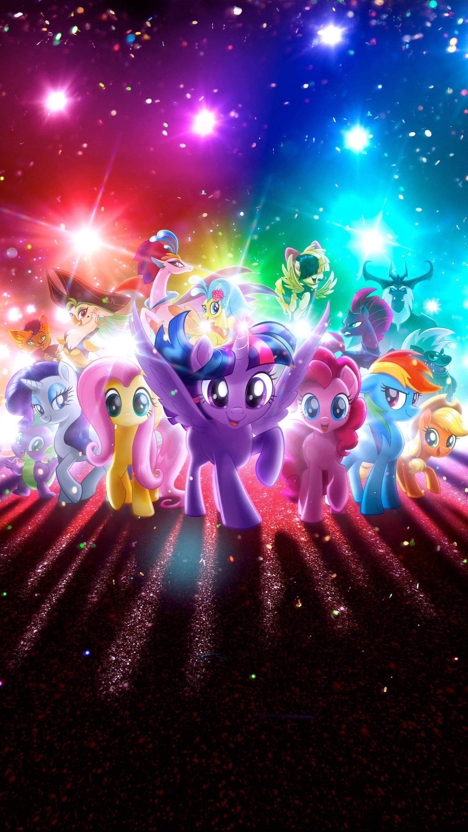 My Little Pony, Festive Dancing, cosmic sky, 2K Phone Wallpaper