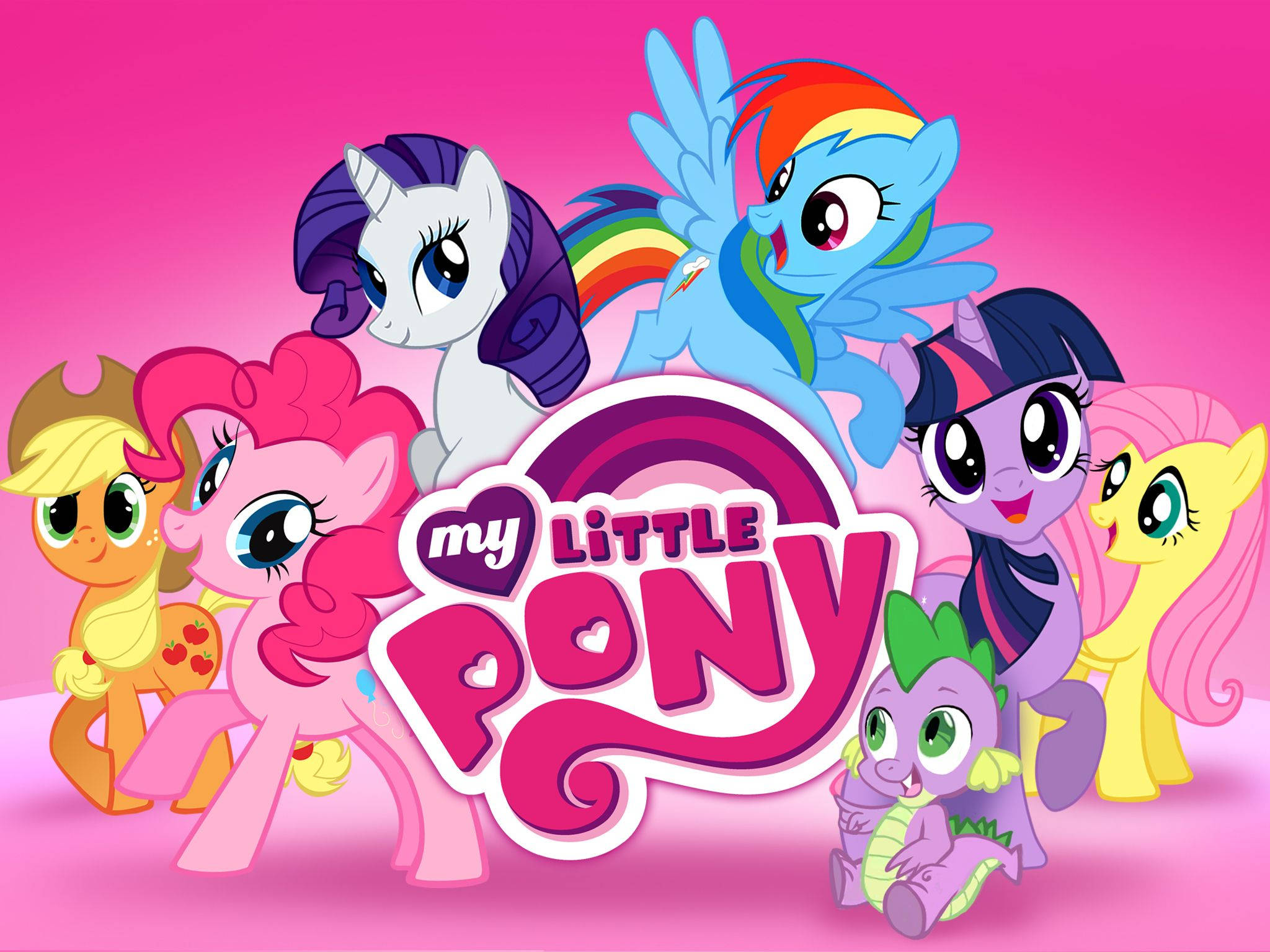 My Little Pony, cartoon ponies, My Little Pony logo, Full HD Desktop Wallpaper