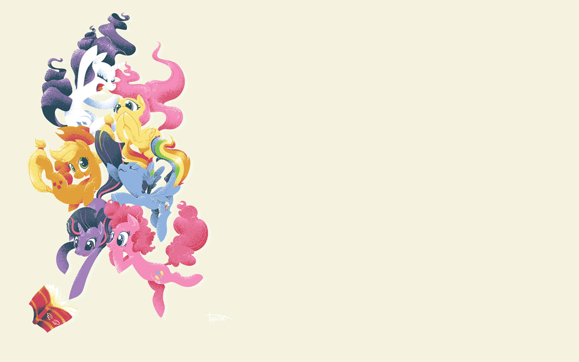 My Little Pony, complete cast, colorful manes, Full HD Desktop Wallpaper