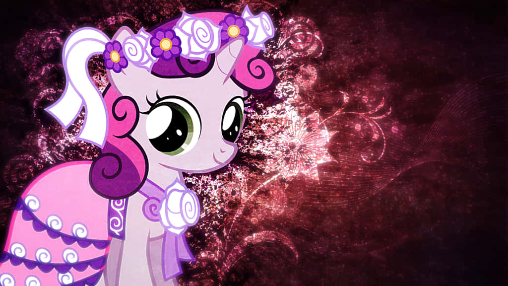 My Little Pony, pink pony, purple swirls, SD Desktop Wallpaper