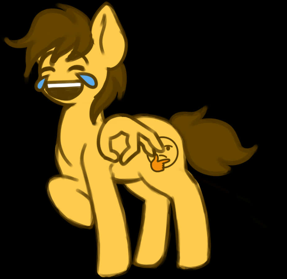 bronies, golden cartoon pony, laughs joyfully, SD Desktop Wallpaper