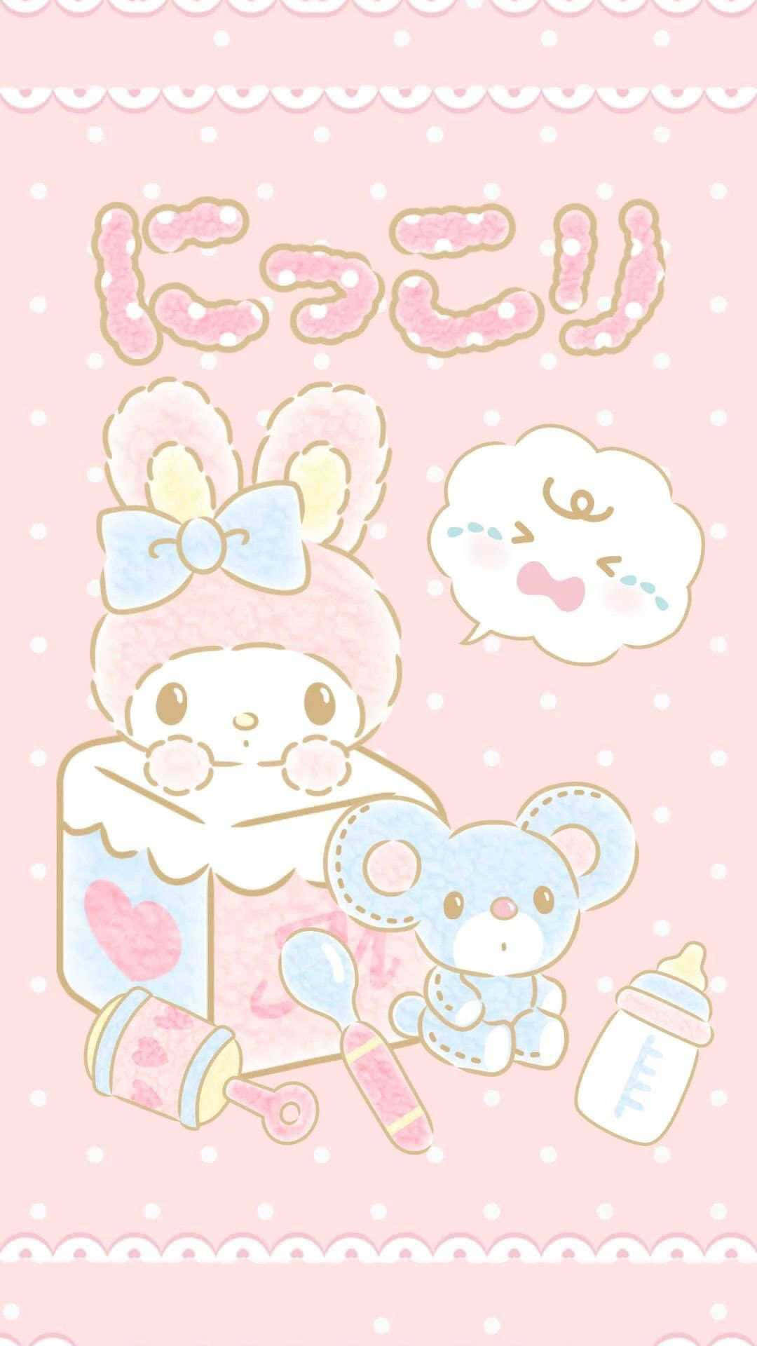 My Melody, pastel pink, cute bunny character, Full HD Phone Wallpaper