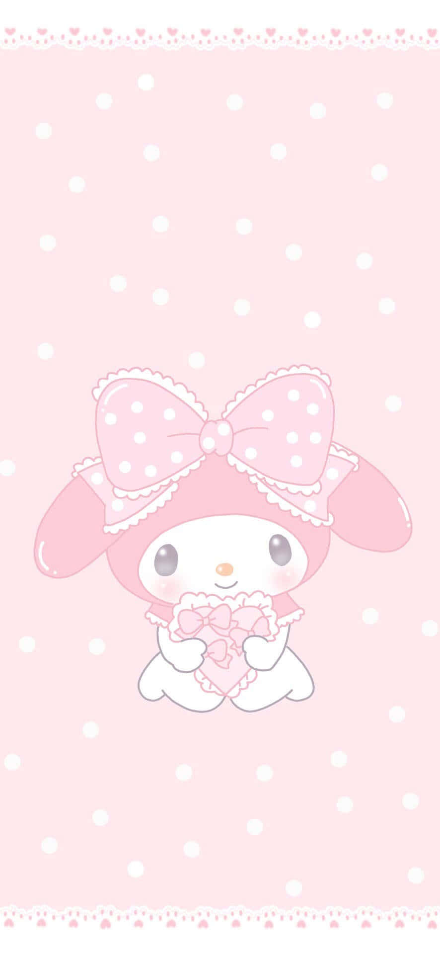 My Melody, pink, heart-shaped gift, Full HD Phone Wallpaper