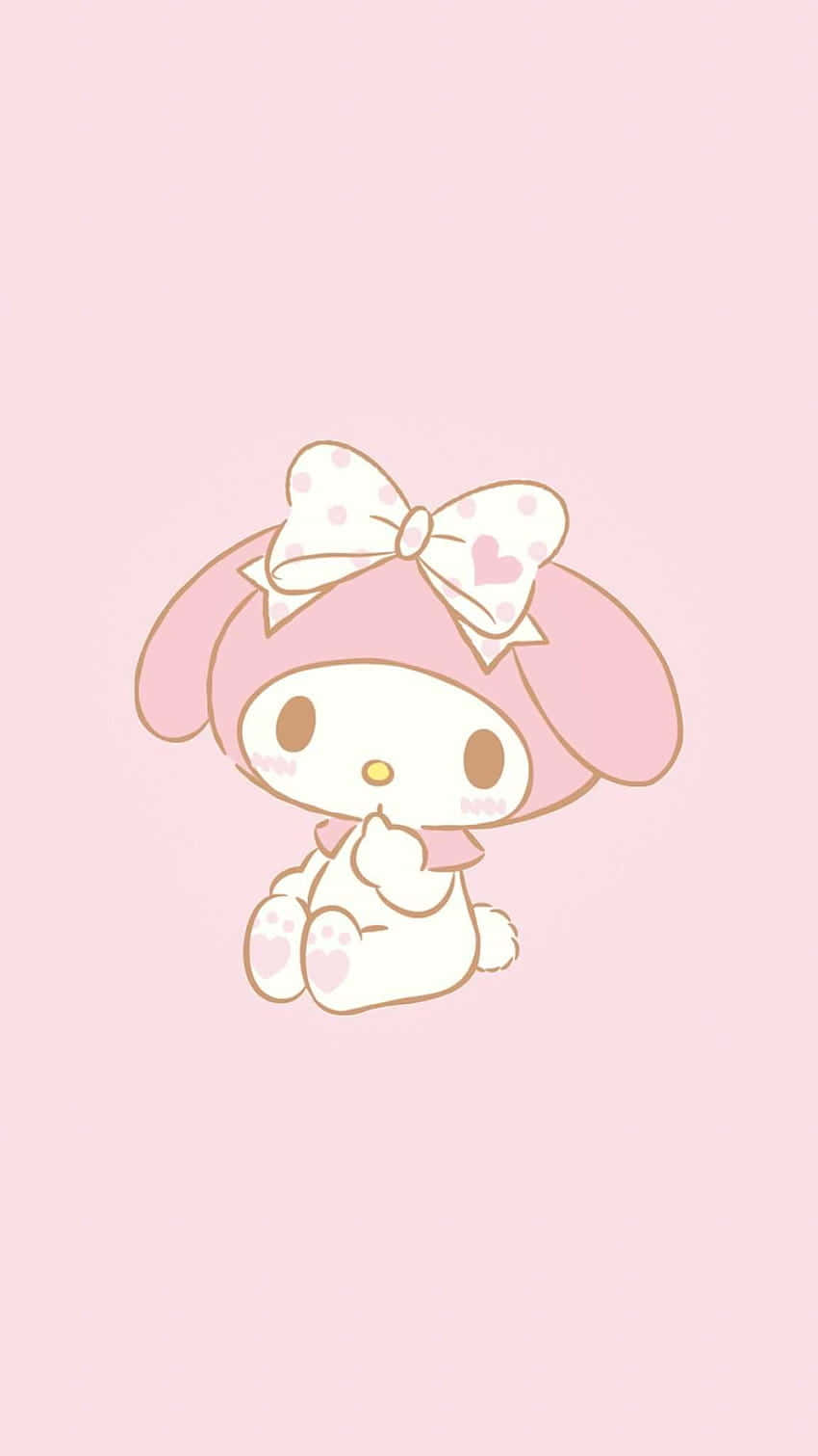 My Melody, light pink background, white polka dot bow, HD Phone Wallpaper