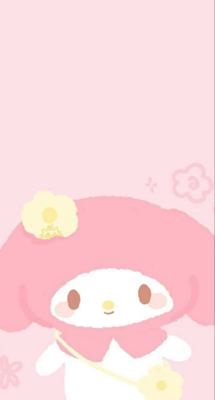 My Melody, pink, yellow flower, HD Phone Wallpaper