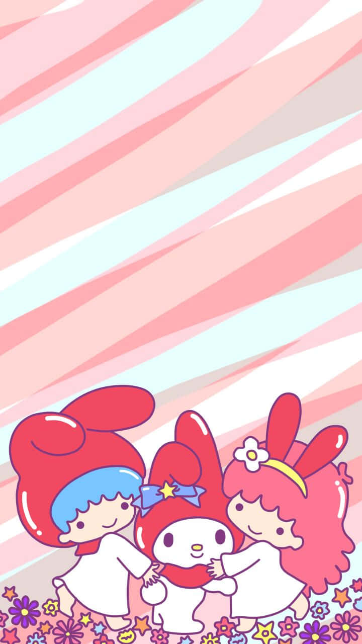 My Melody, white dresses, red hats, HD Phone Wallpaper
