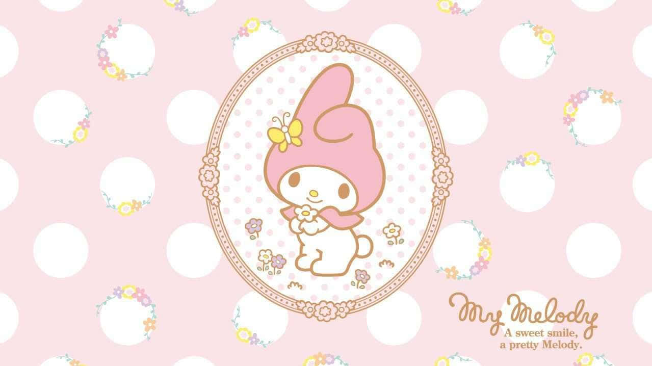 My Melody, pink rabbit, butterfly hat, SD Desktop Wallpaper