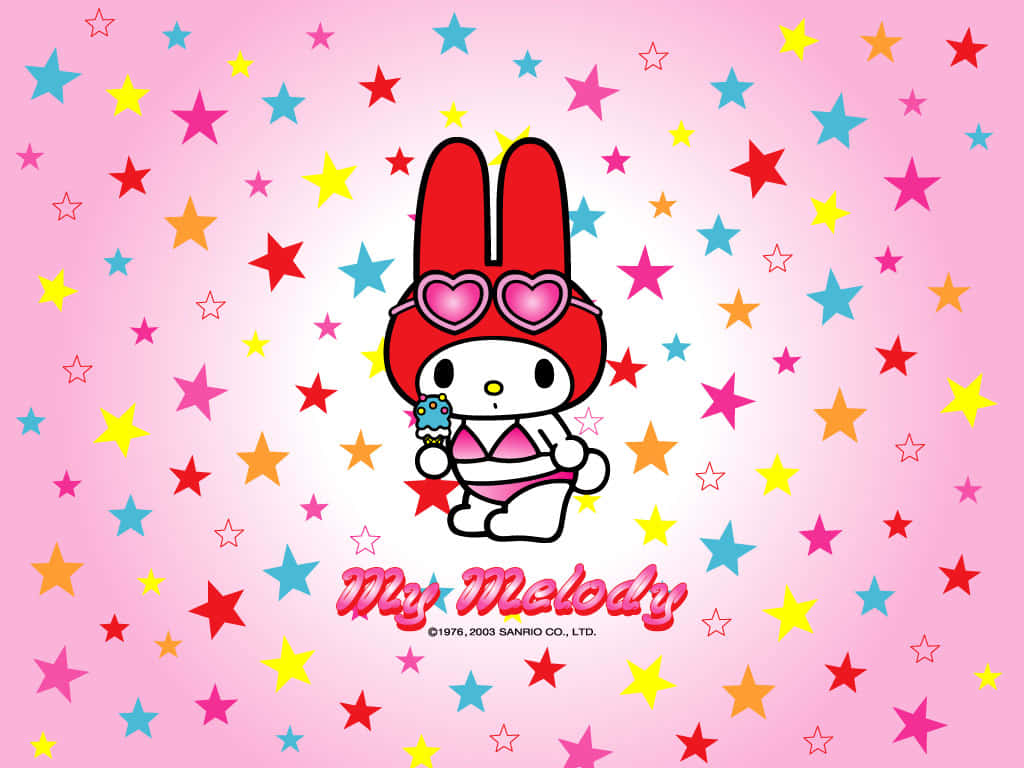 My Melody, pink bikini, heart sunglasses, SD Desktop Wallpaper