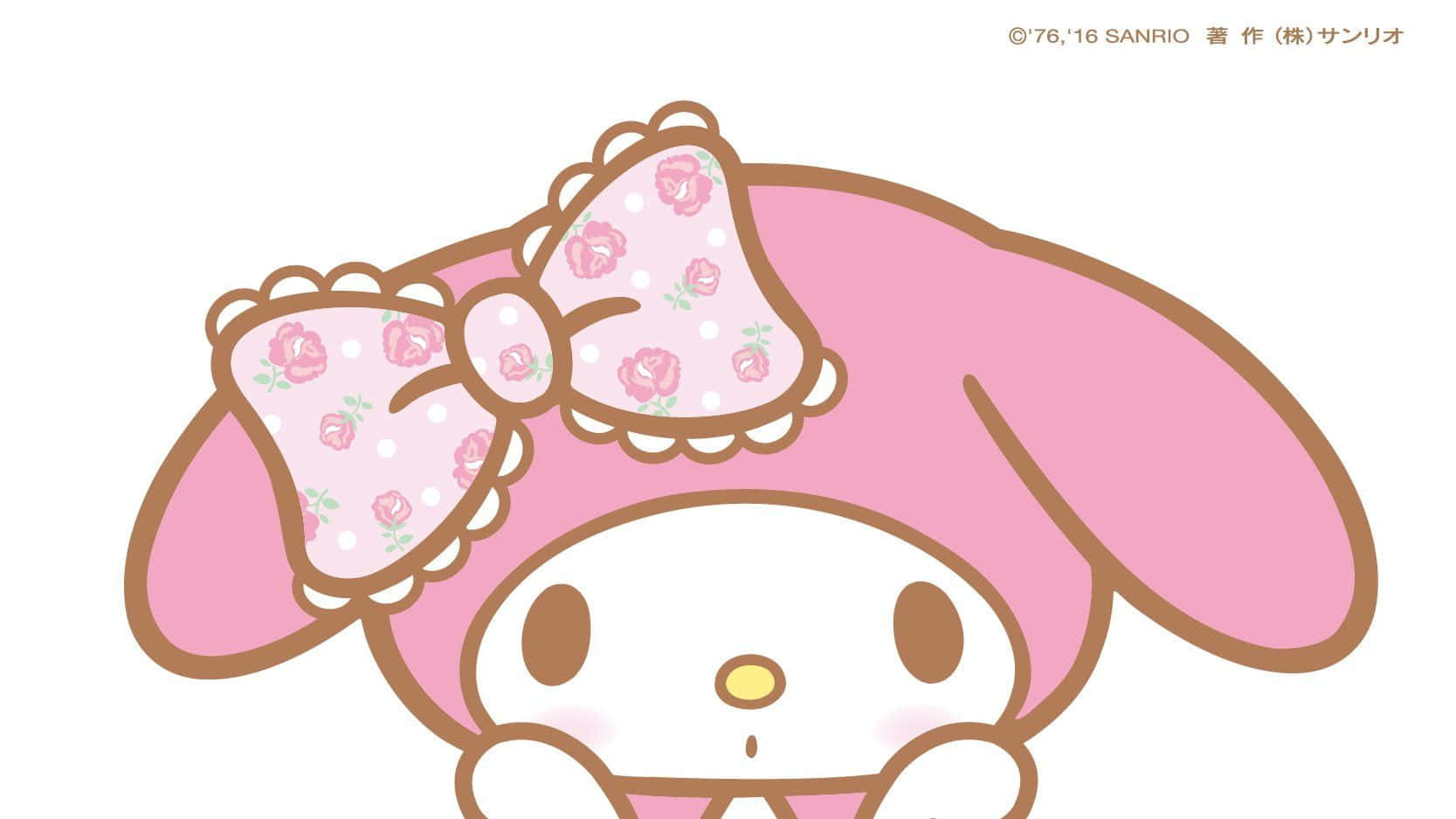 My Melody, pink, floral bow, HD Desktop Wallpaper