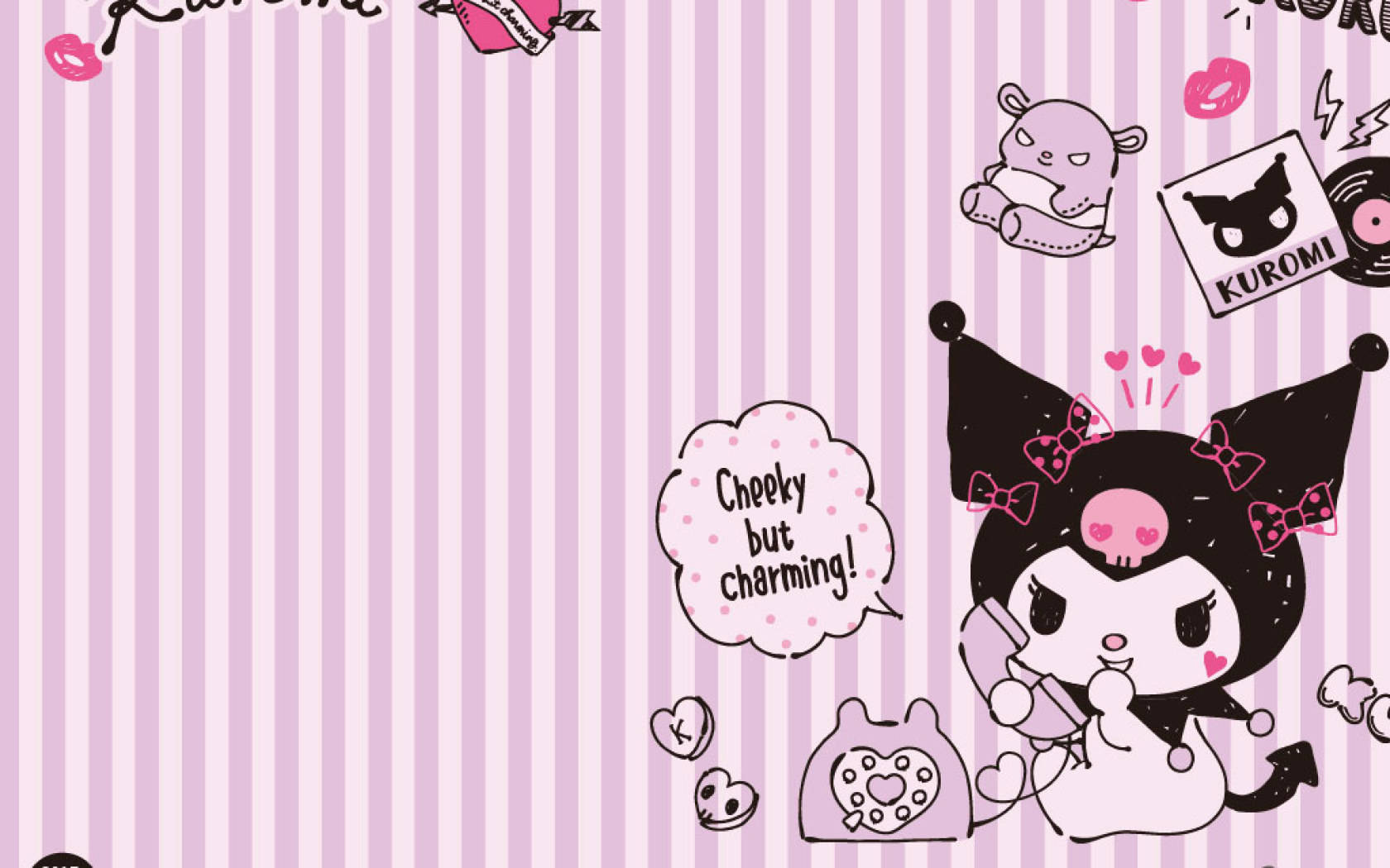 My Melody, Kuromi, black ears, HD Desktop Wallpaper