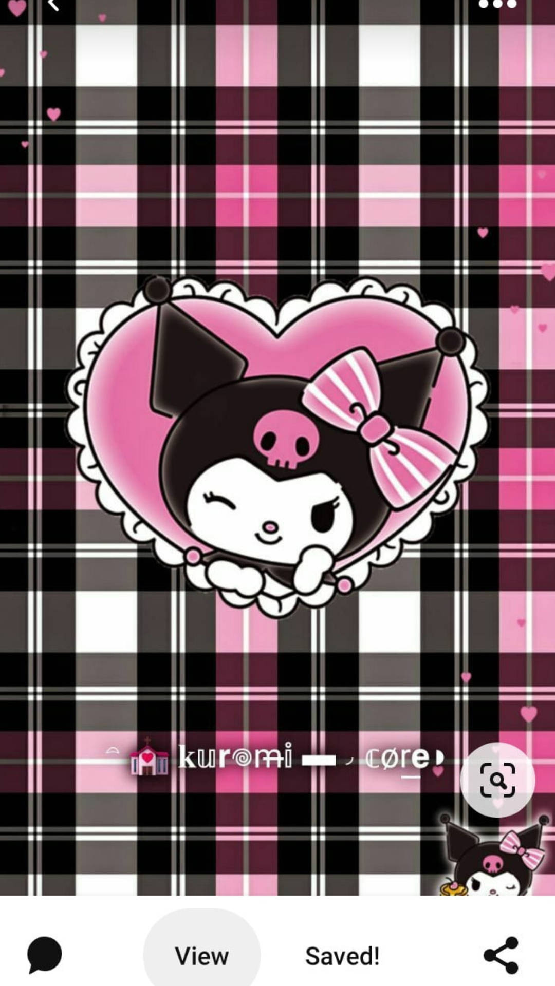 My Melody Kuromi, emo style, pink heart frame, Full HD Phone Wallpaper