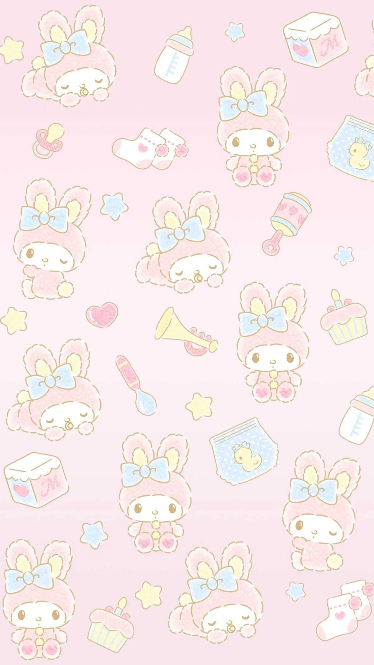My Melody, pastel pink, cute My Melody characters, Full HD Phone Wallpaper