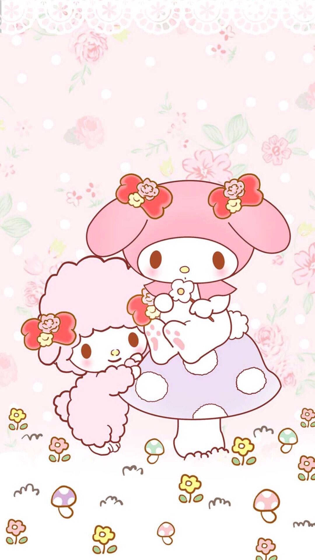My Melody, piano, pink-haired, Full HD Phone Wallpaper